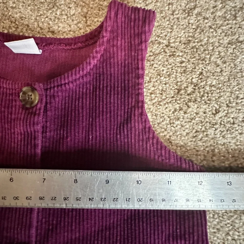 Gap Kids Girls Jumper SZ 4T 4 years PLUM CORDUROY front buttons & pockets
